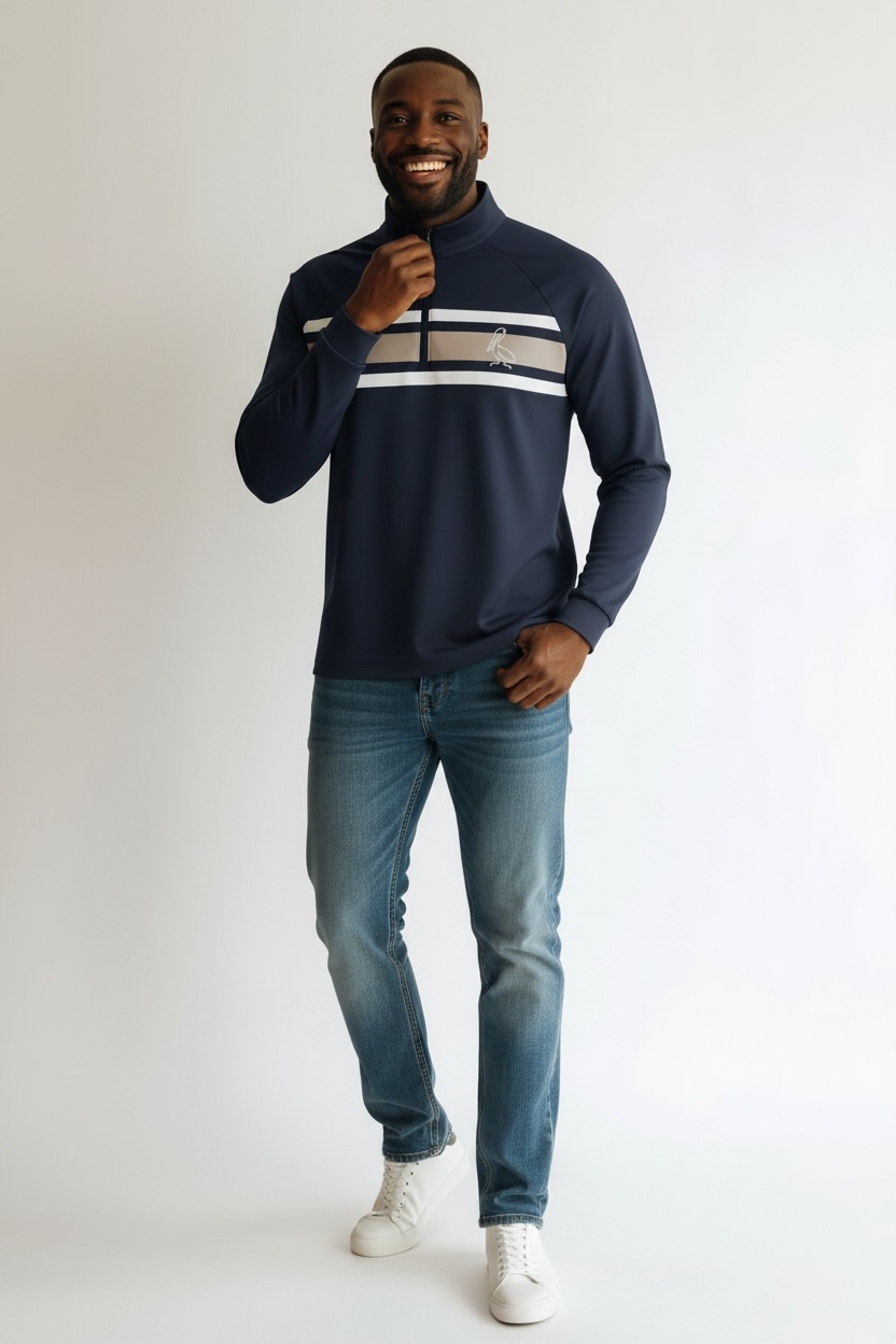 Navy Quarter Zip 1771 Design