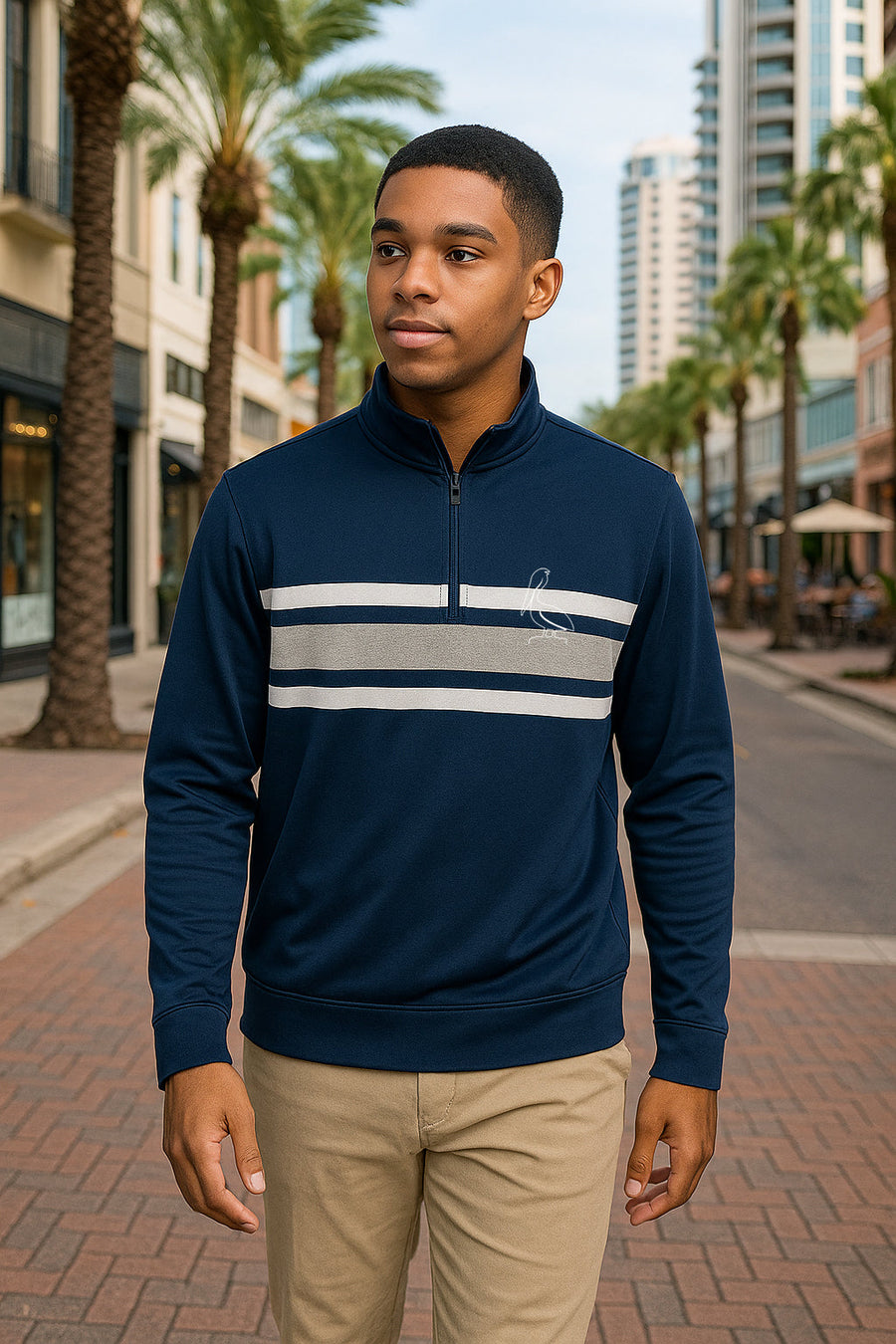 Navy Quarter Zip 1771 Design